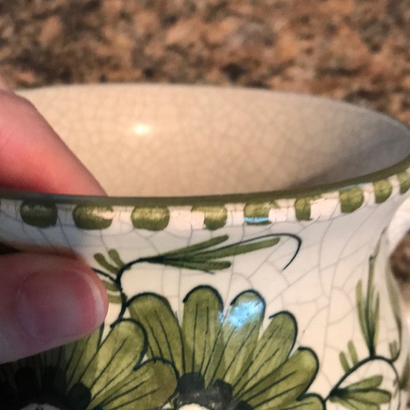 Decorative Bowl with Green Flowers - Picture 6 of 6